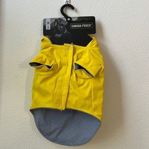Canada Pooch. Rain jacket. Bright yellow. Size 14.